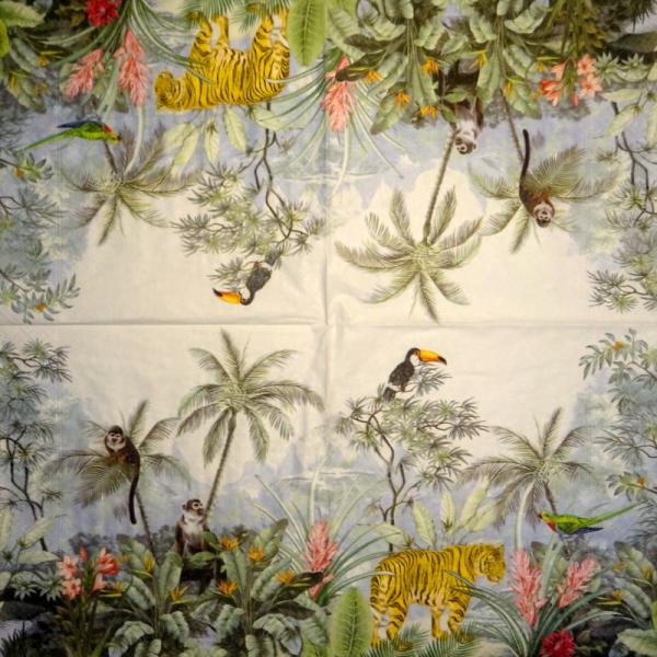 154 Animals Africa: Divers - 4-ply - Paper Design - Handkerchief